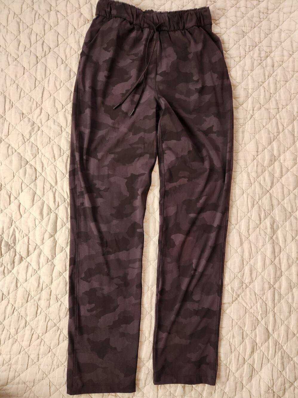 lululemon athletica Black And Gray Camo Drawstring Lounge Pants